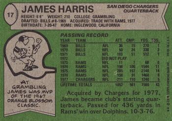 1978 Topps #17 James Harris Back