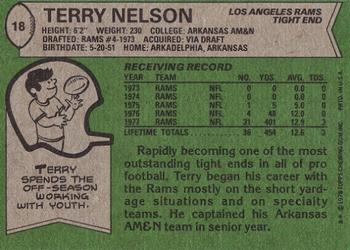 1978 Topps #18 Terry Nelson Back
