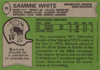 1978 Topps #30 Sammy White Back