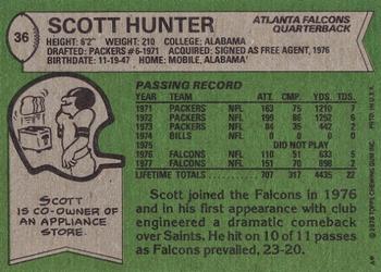 1978 Topps #36 Scott Hunter Back