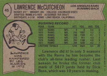 1978 Topps #45 Lawrence McCutcheon Back