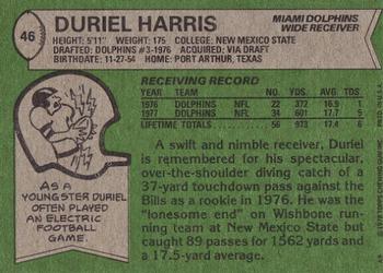 1978 Topps #46 Duriel Harris Back