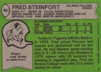 1978 Topps #66 Fred Steinfort Back