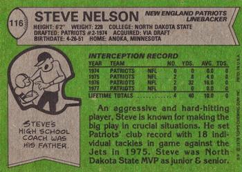 1978 Topps #116 Steve Nelson Back