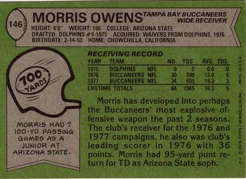 1978 Topps #146 Morris Owens Back