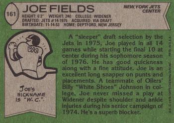 1978 Topps #161 Joe Fields Back