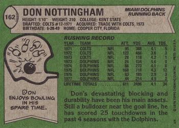 1978 Topps #162 Don Nottingham Back