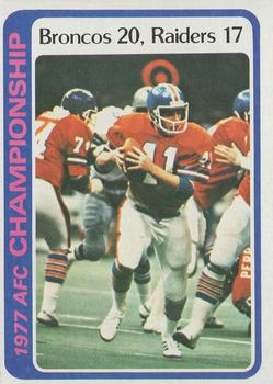 1978 Topps #167 1977 AFC Championship Front