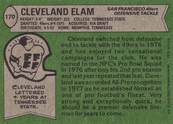 1978 Topps #170 Cleveland Elam Back