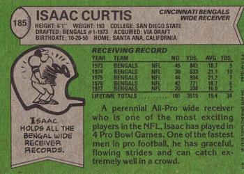 1978 Topps #185 Isaac Curtis Back