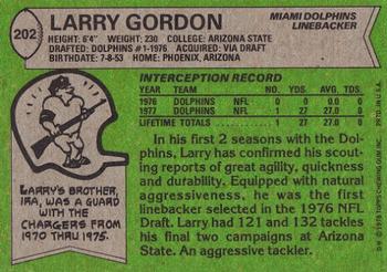 1978 Topps #202 Larry Gordon Back