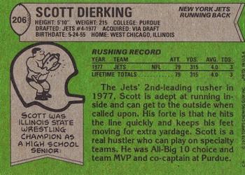 1978 Topps #206 Scott Dierking Back