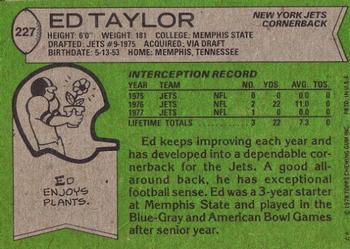 1978 Topps #227 Ed Taylor Back