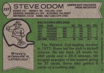 1978 Topps #237 Steve Odom Back