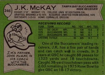 1978 Topps #246 J.K. McKay Back