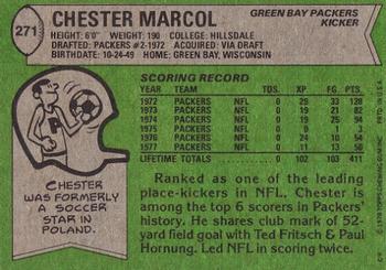 1978 Topps #271 Chester Marcol Back