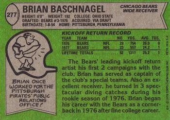 1978 Topps #277 Brian Baschnagel Back