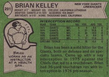1978 Topps #291 Brian Kelley Back