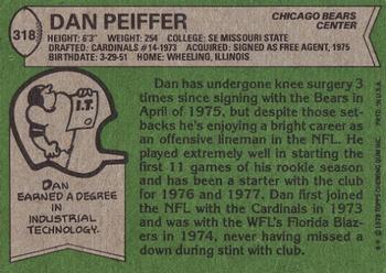 1978 Topps #318 Dan Peiffer Back