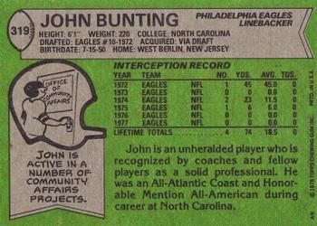 1978 Topps #319 John Bunting Back