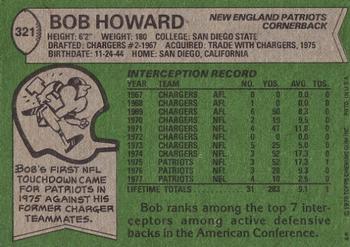 1978 Topps #321 Bob Howard Back