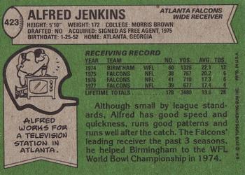 1978 Topps #423 Alfred Jenkins Back