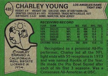 1978 Topps #435 Charle Young Back
