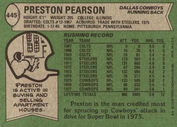 1978 Topps #445 Preston Pearson Back