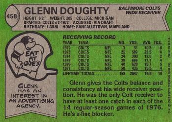 1978 Topps #458 Glenn Doughty Back