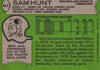 1978 Topps #461 Sam Hunt Back