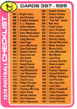 1978 Topps #488 Checklist: 397-528 Front