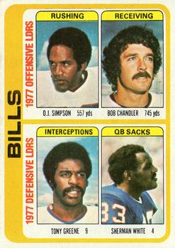 1978 Topps #503 O.J. Simpson / Bob Chandler / Tony Greene / Sherman White Front