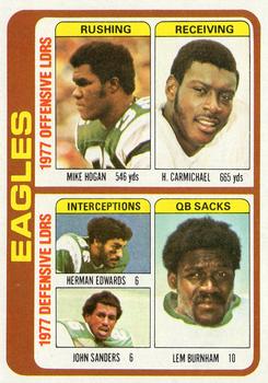 1978 Topps #521 Mike Hogan / Harold Carmichael / Herman Edwards / John Sanders / Lem Burnham Front
