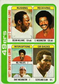 1978 Topps #525 Delvin Williams / Gene Washington / Mel Phillips / Dave Washington / Cleveland Elam Front