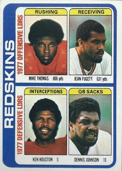 1978 Topps #528 Mike Thomas / Jean Fugett / Ken Houston / Dennis Johnson Front