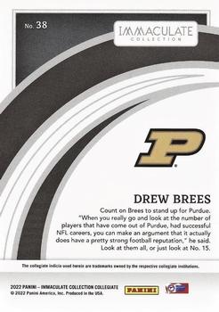 2022 Panini Immaculate Collection Collegiate #38 Drew Brees Back