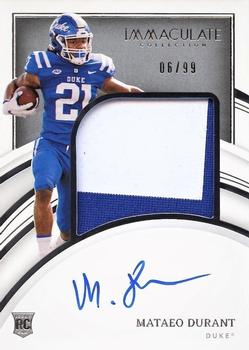 2022 Panini Immaculate Collection Collegiate #78 Mataeo Durant Front