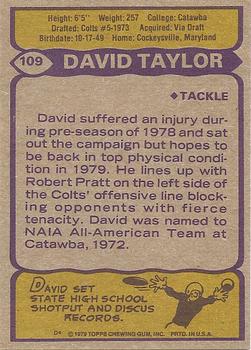 1979 Topps #109 David Taylor Back