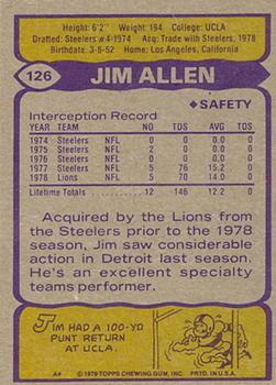 1979 Topps #126 Jim Allen Back