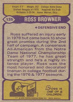 1979 Topps #135 Ross Browner Back