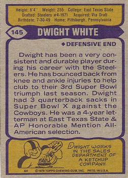 1979 Topps #145 Dwight White Back