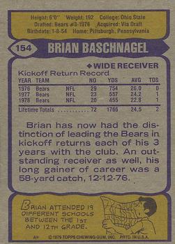 1979 Topps #154 Brian Baschnagel Back