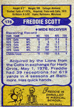 1979 Topps #178 Freddie Scott Back