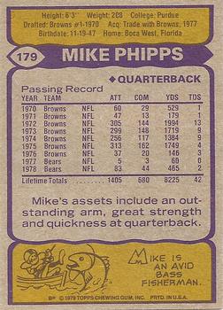 1979 Topps #179 Mike Phipps Back