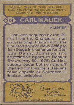 1979 Topps #224 Carl Mauck Back