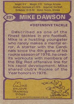 1979 Topps #231 Mike Dawson Back
