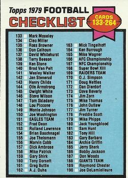 1979 Topps #232 Checklist: 133-264 Front