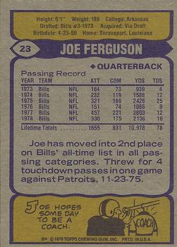 1979 Topps #23 Joe Ferguson Back