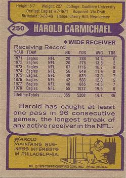 1979 Topps #250 Harold Carmichael Back