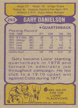 1979 Topps #253 Gary Danielson Back